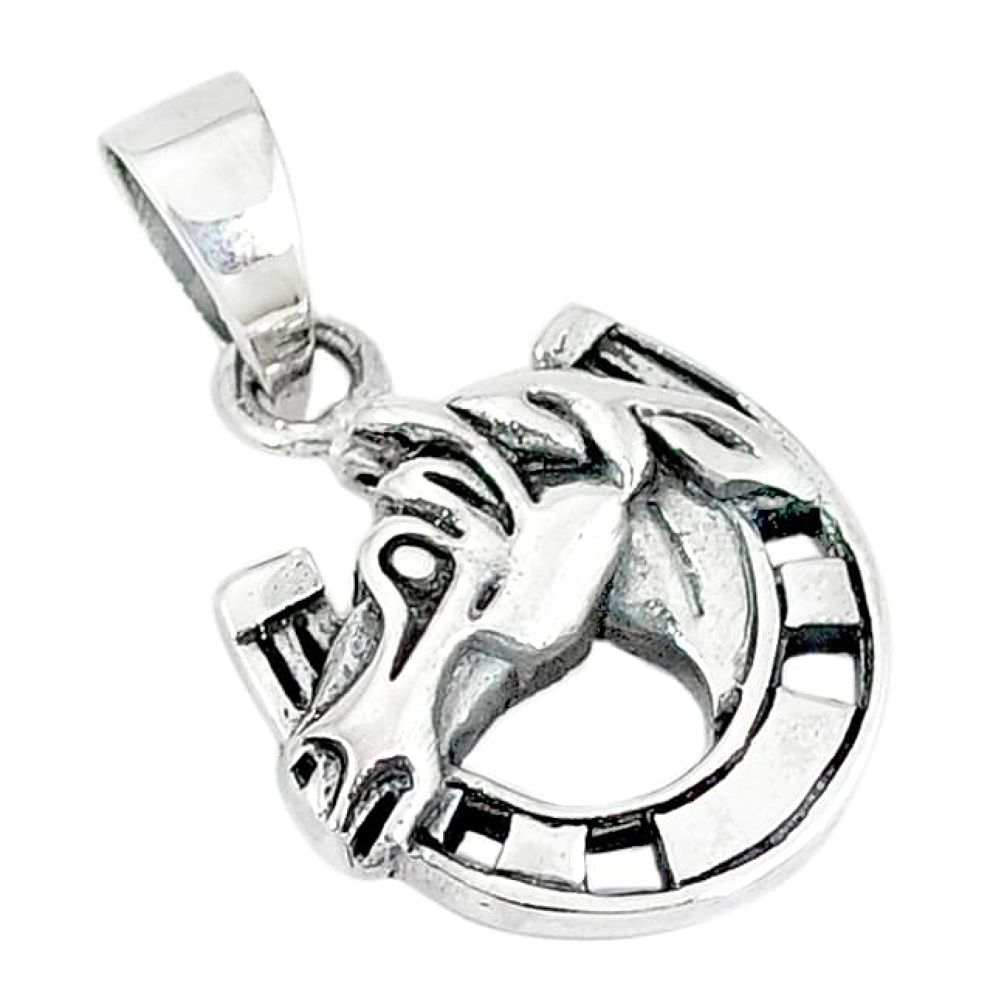 Indonesian bali style solid 925 sterling silver horse face pendant jewelry p3310