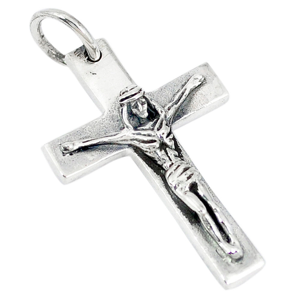 925 sterling silver indonesian bali style solid jesus cross pendant p3400