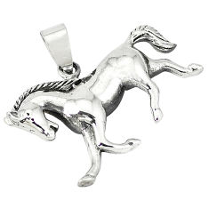 Indonesian bali style solid 925 sterling silver running horse pendant p3431