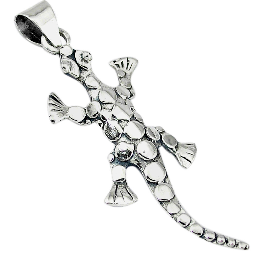 925 sterling silver indonesian bali style solid lizard pendant jewelry p3437