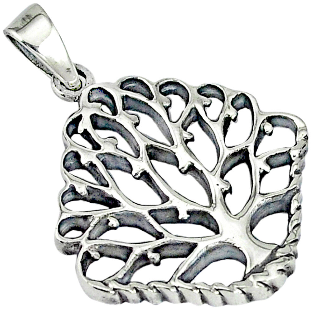 Indonesian bali style solid 925 silver tree of life pendant jewelry p3454