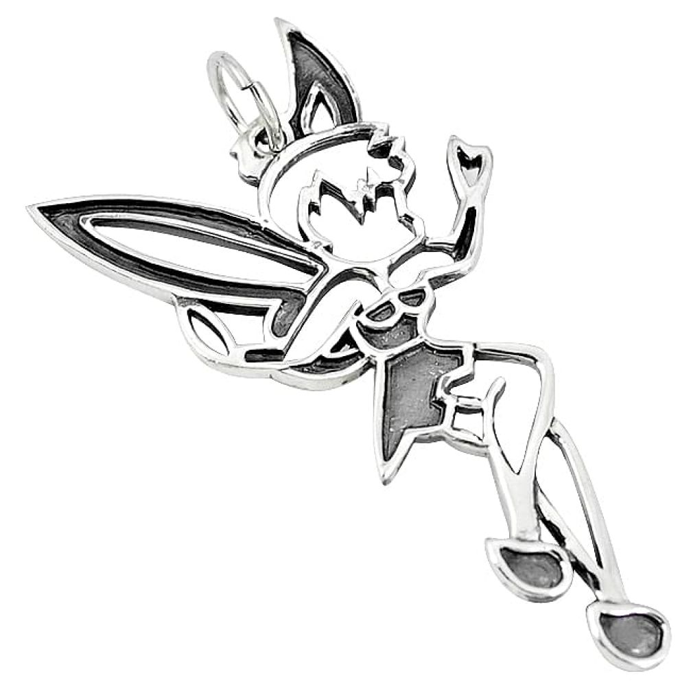 925 sterling silver indonesian bali style solid angel pendant jewelry p3455