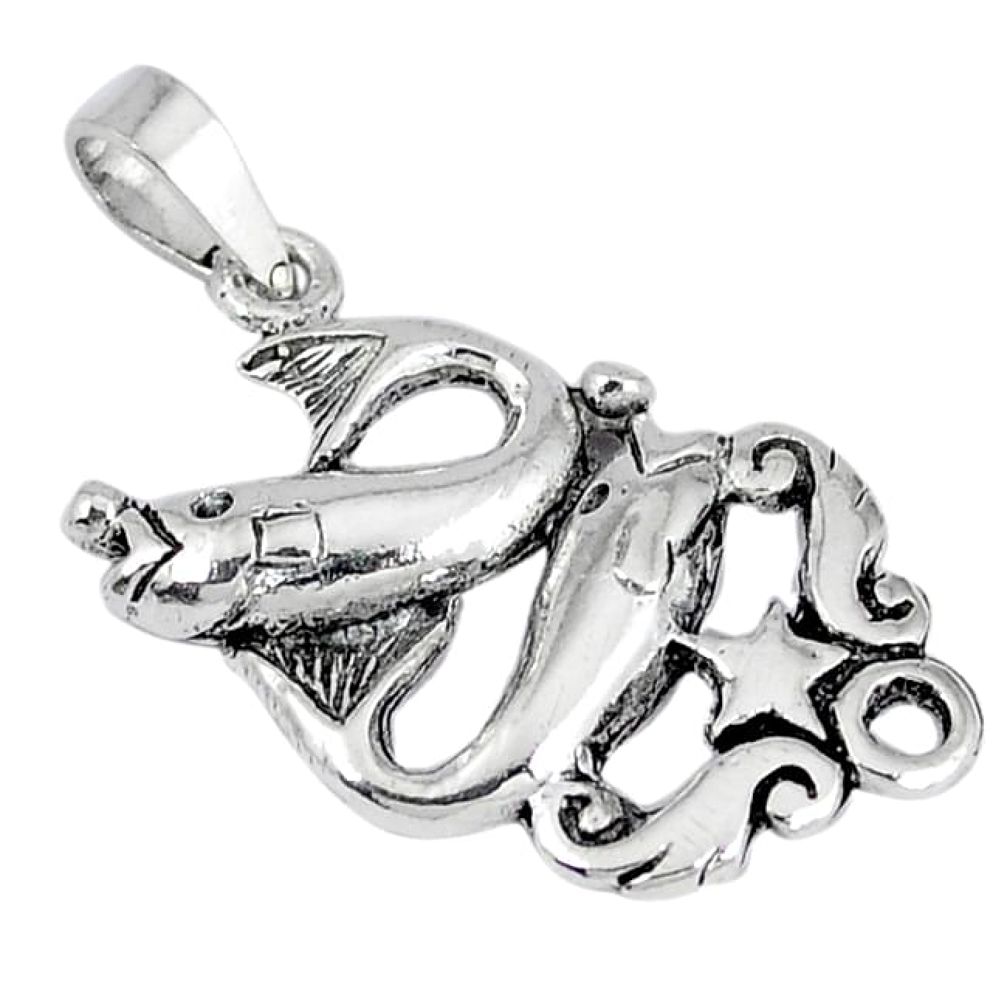 Indonesian bali style solid 925 sterling silver fish pendant jewelry p3475