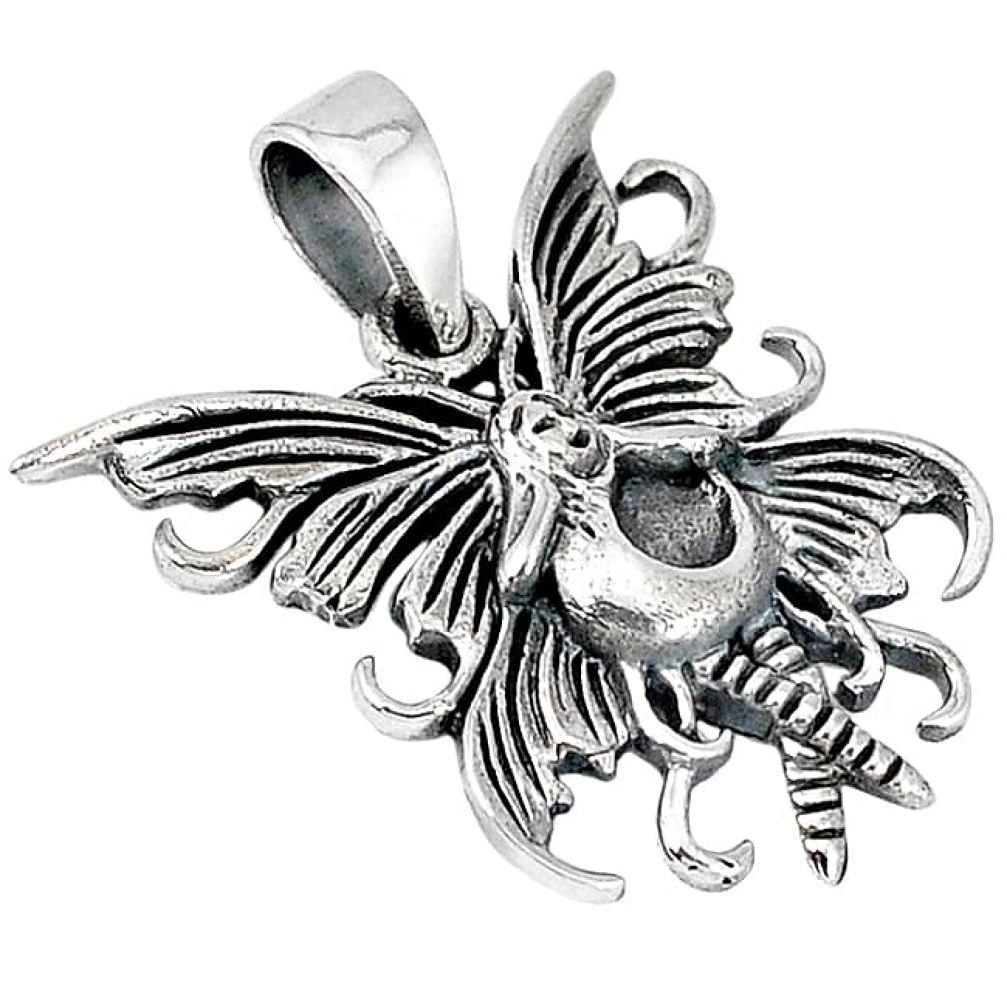 Indonesian bali style solid 925 sterling silver angel wing pendant p3532