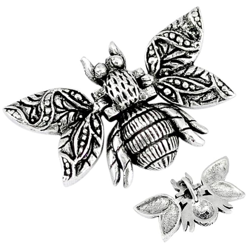 Indonesian bali style solid 925 sterling silver honey bee pendant jewelry p3662