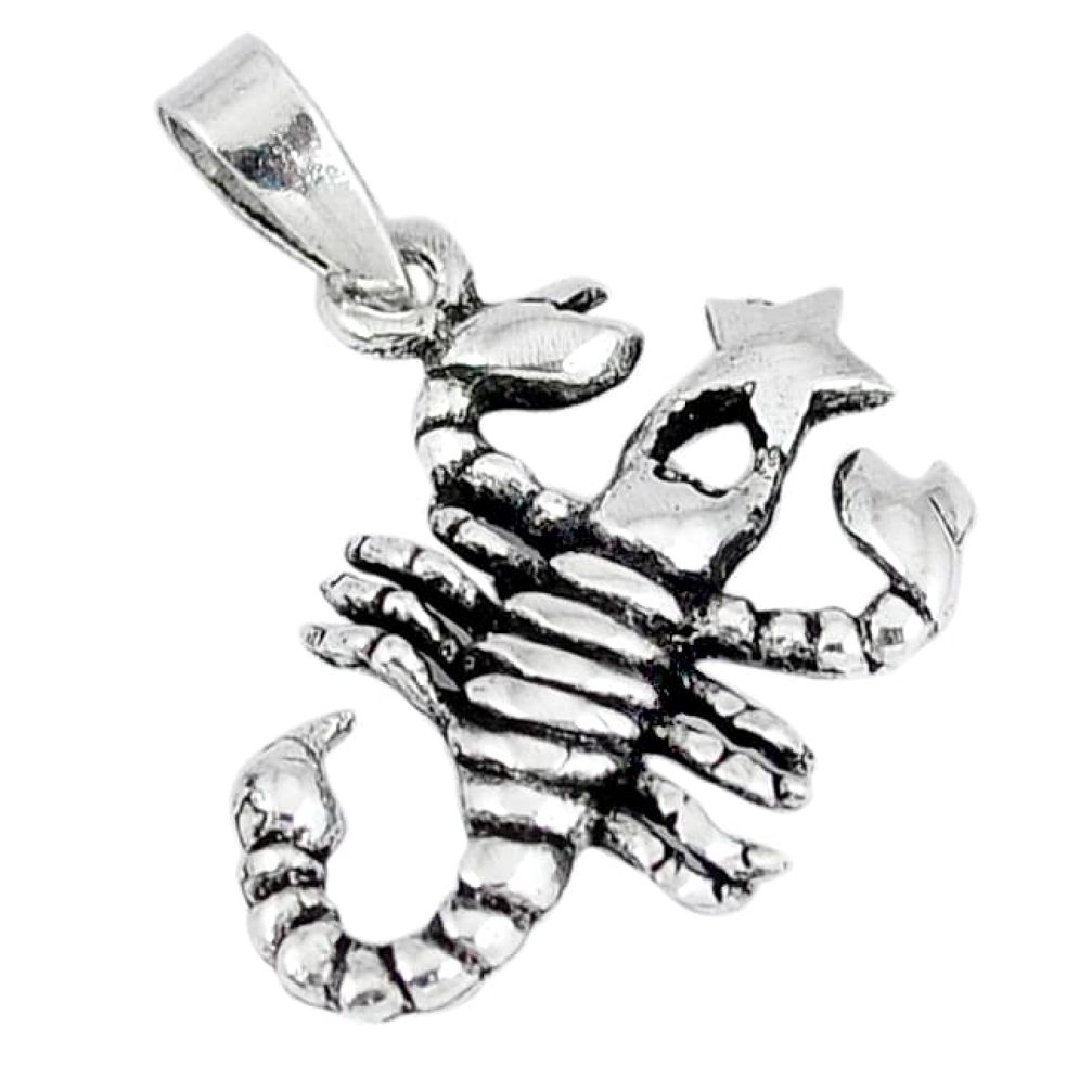 2.46gms indonesian bali style solid 925 sterling silver scorpion pendant p4152