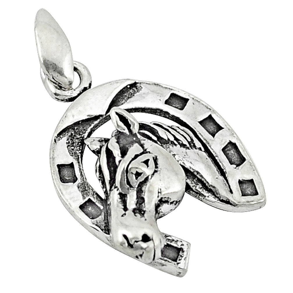 3.22gms indonesian bali style solid 925 sterling silver horse pendant p4170