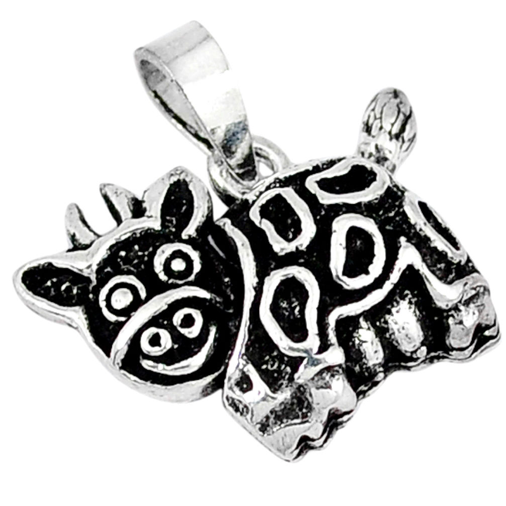 5.48gms indonesian bali style solid 925 sterling silver cat pendant p4224