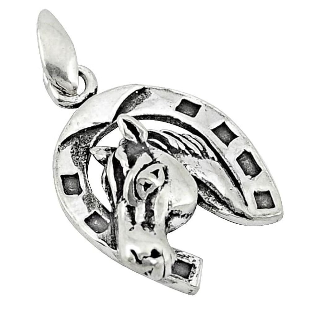 3.22gms indonesian bali style solid 925 sterling silver horse pendant p4318