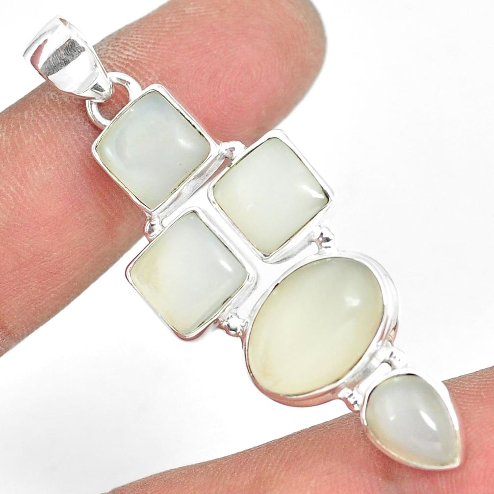 19.56cts natural white moonstone 925 sterling silver pendant jewelry p5120
