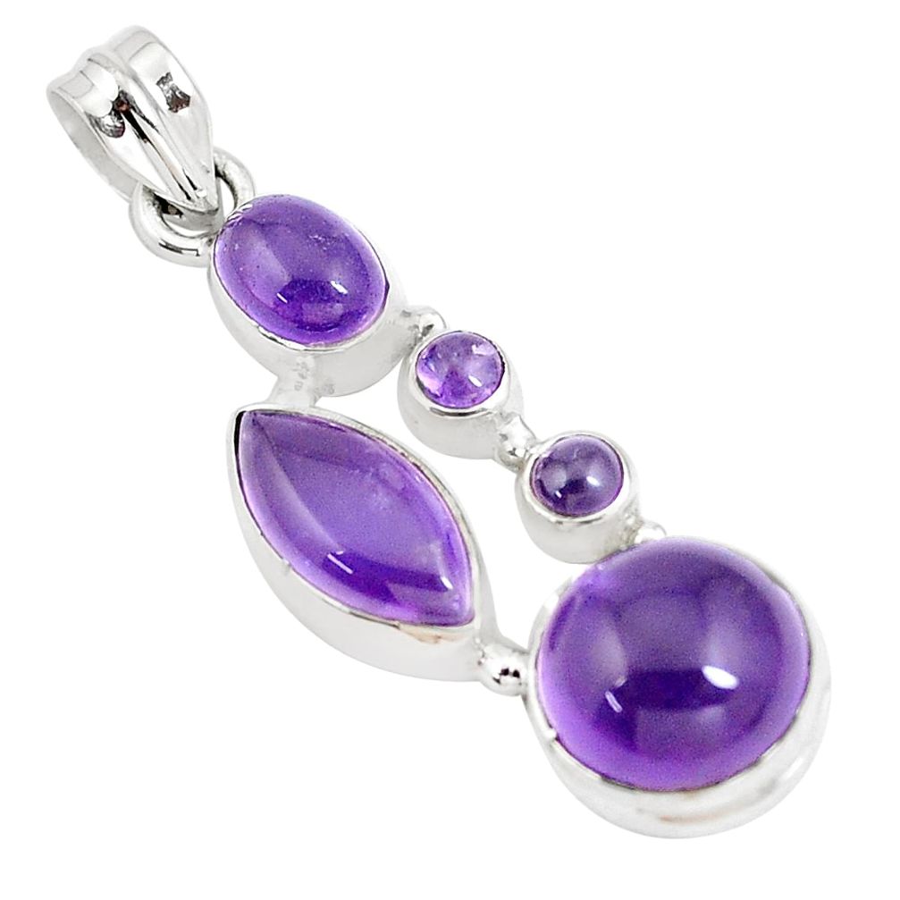 925 sterling silver 14.67cts natural purple amethyst pendant jewelry p5240
