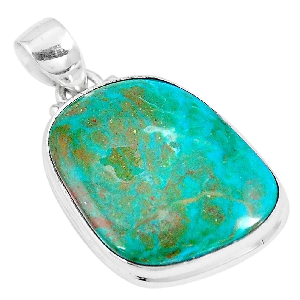 15.02cts natural green opaline fancy 925 sterling silver pendant jewelry p8509