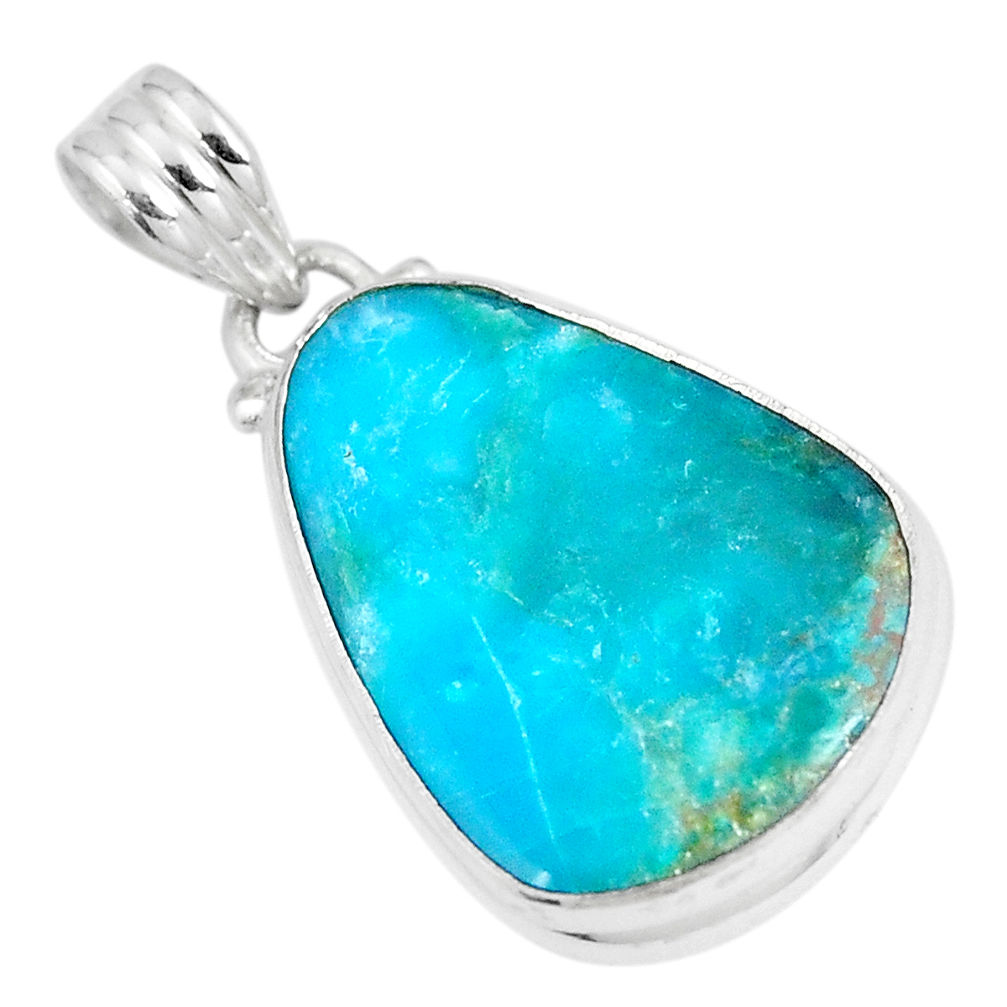 11.69cts natural blue opaline fancy 925 sterling silver pendant jewelry p8520