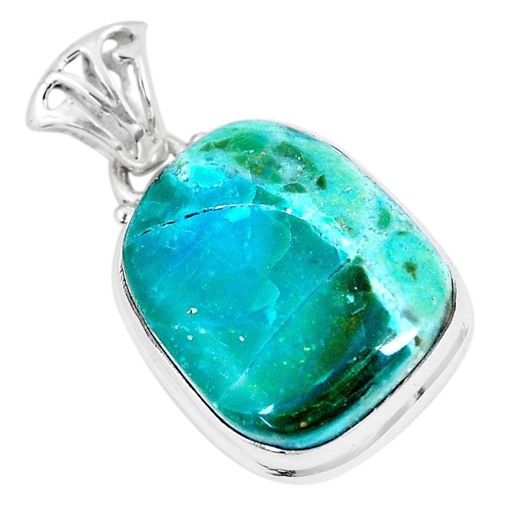 17.18cts natural green opaline 925 sterling silver pendant jewelry p8522