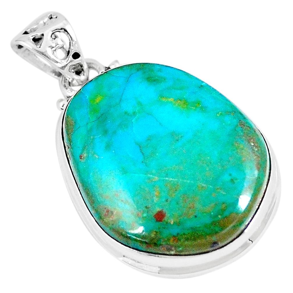 16.73cts natural green opaline 925 sterling silver pendant jewelry p8531