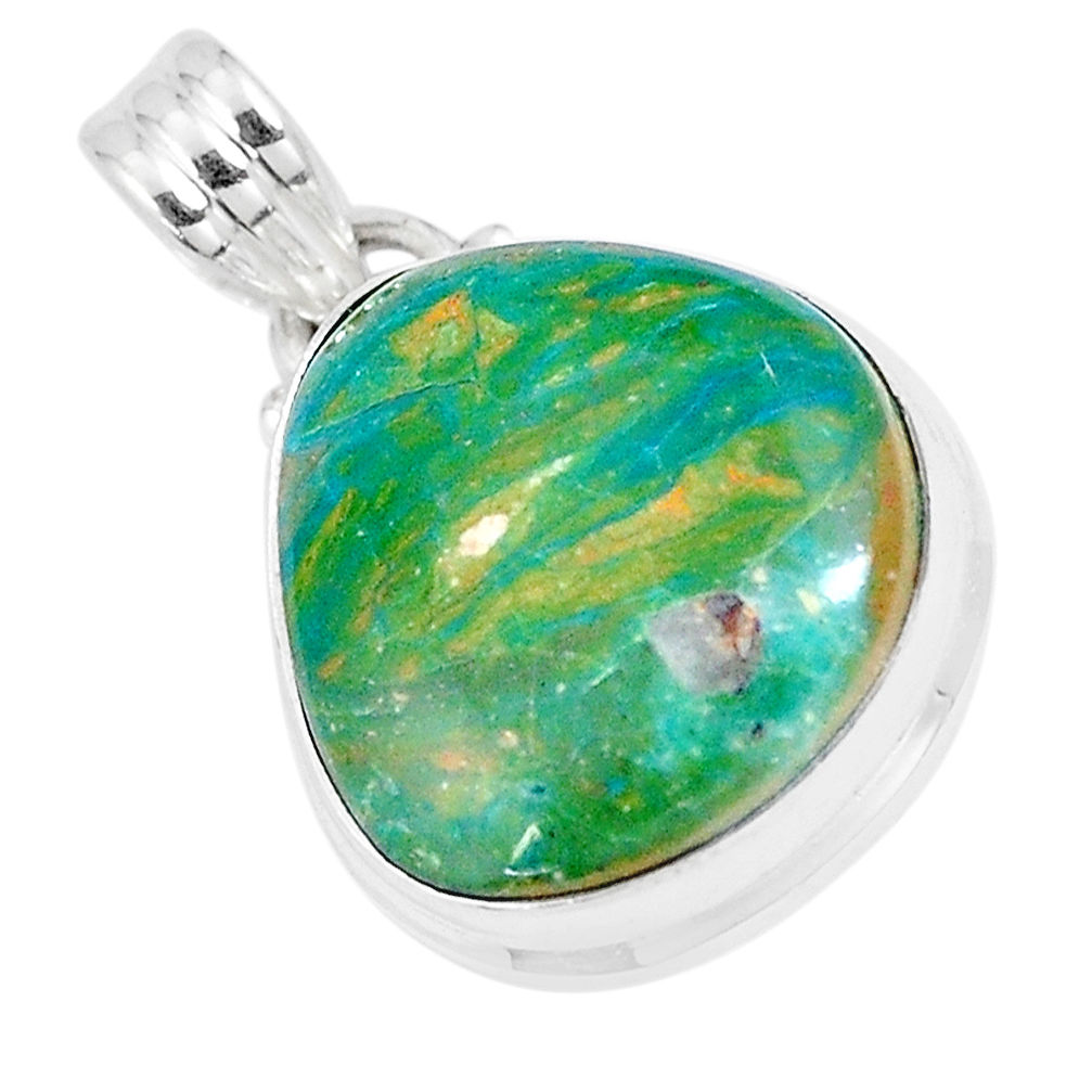 13.70cts natural green opaline 925 sterling silver pendant jewelry p8539