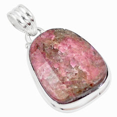 18.68cts natural pink tourmaline fancy 925 sterling silver pendant jewelry p8548