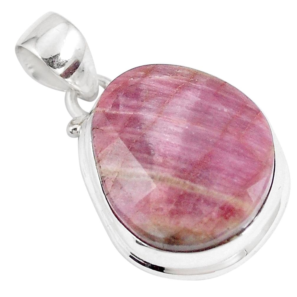 21.20cts natural pink tourmaline fancy 925 sterling silver pendant jewelry p8552