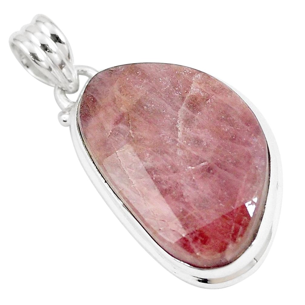 22.44cts natural pink tourmaline 925 sterling silver pendant jewelry p8555