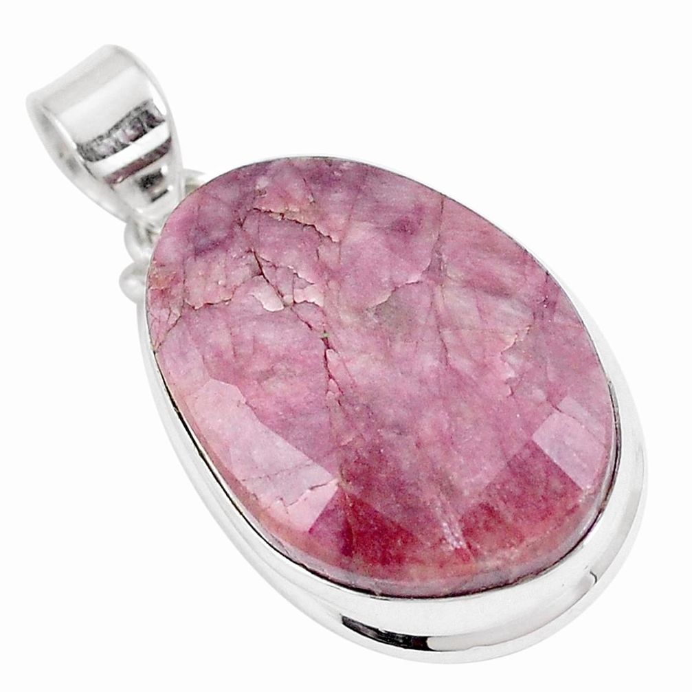 925 sterling silver 23.95cts natural pink tourmaline fancy pendant jewelry p8556