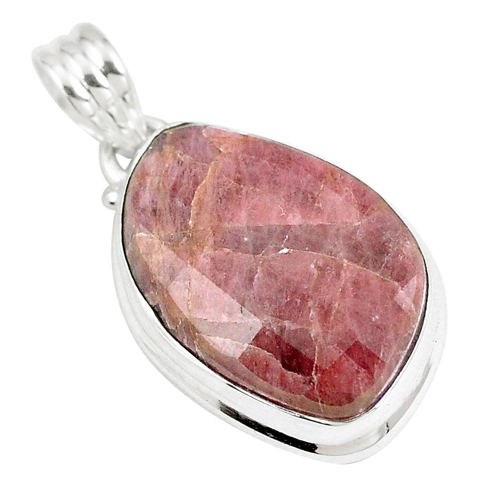 20.51cts natural pink tourmaline fancy 925 sterling silver pendant jewelry p8561