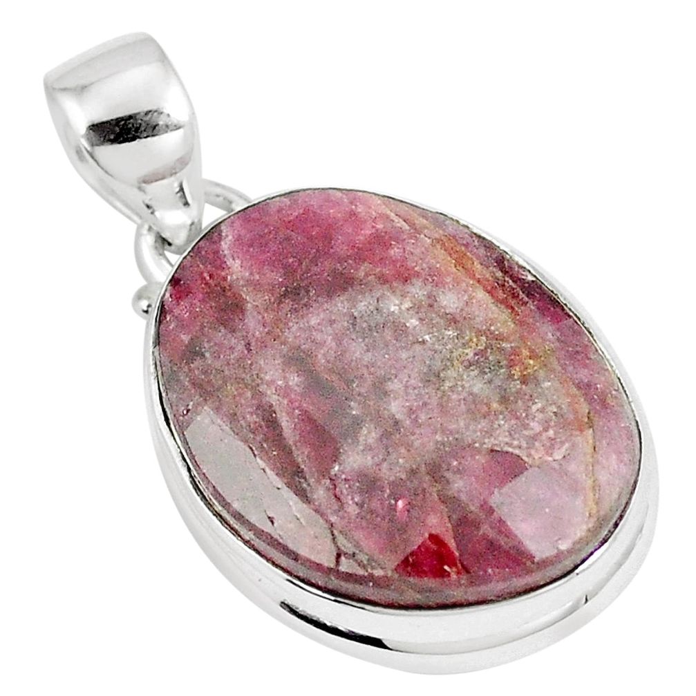17.22cts natural pink tourmaline fancy 925 sterling silver pendant jewelry p8576