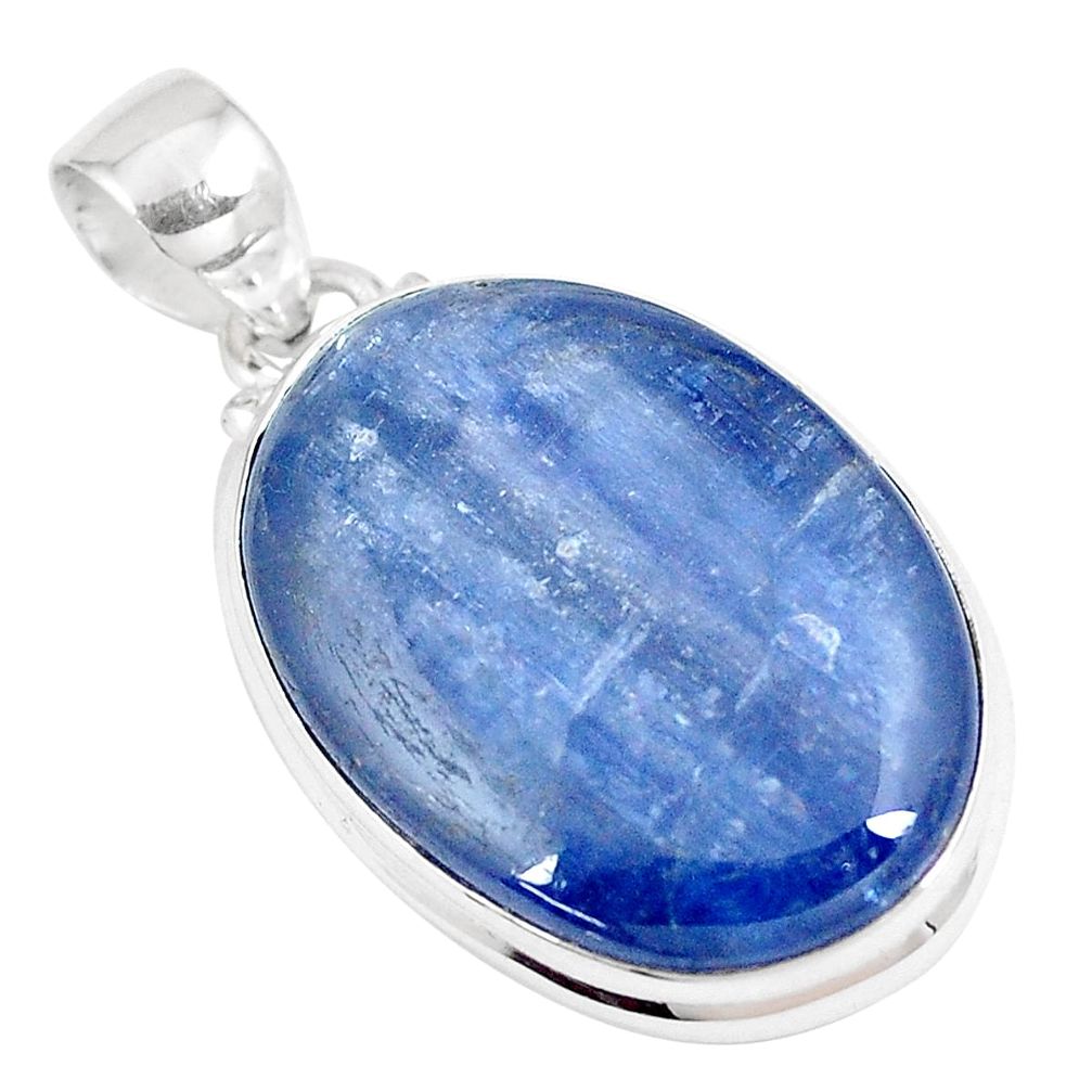 24.38cts natural blue kyanite 925 sterling silver pendant jewelry p8582