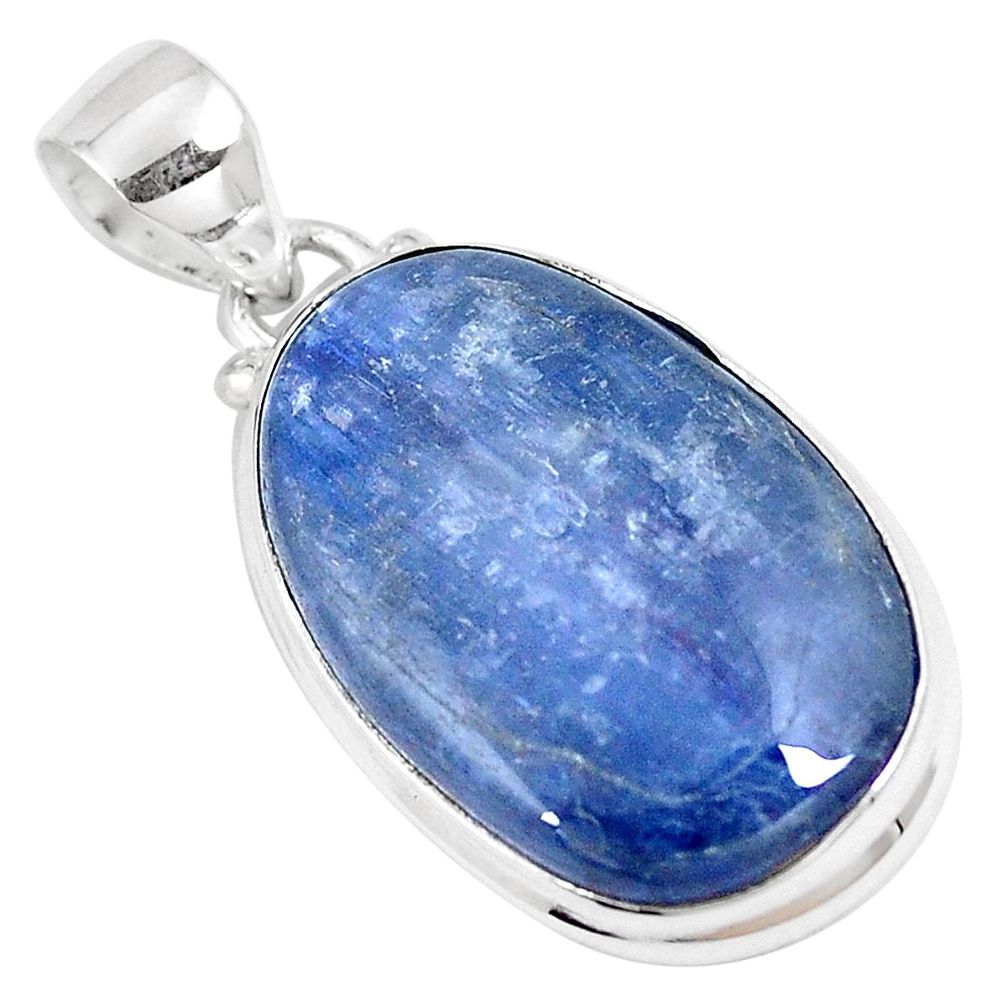 925 sterling silver 21.48cts natural blue kyanite fancy pendant jewelry p8590