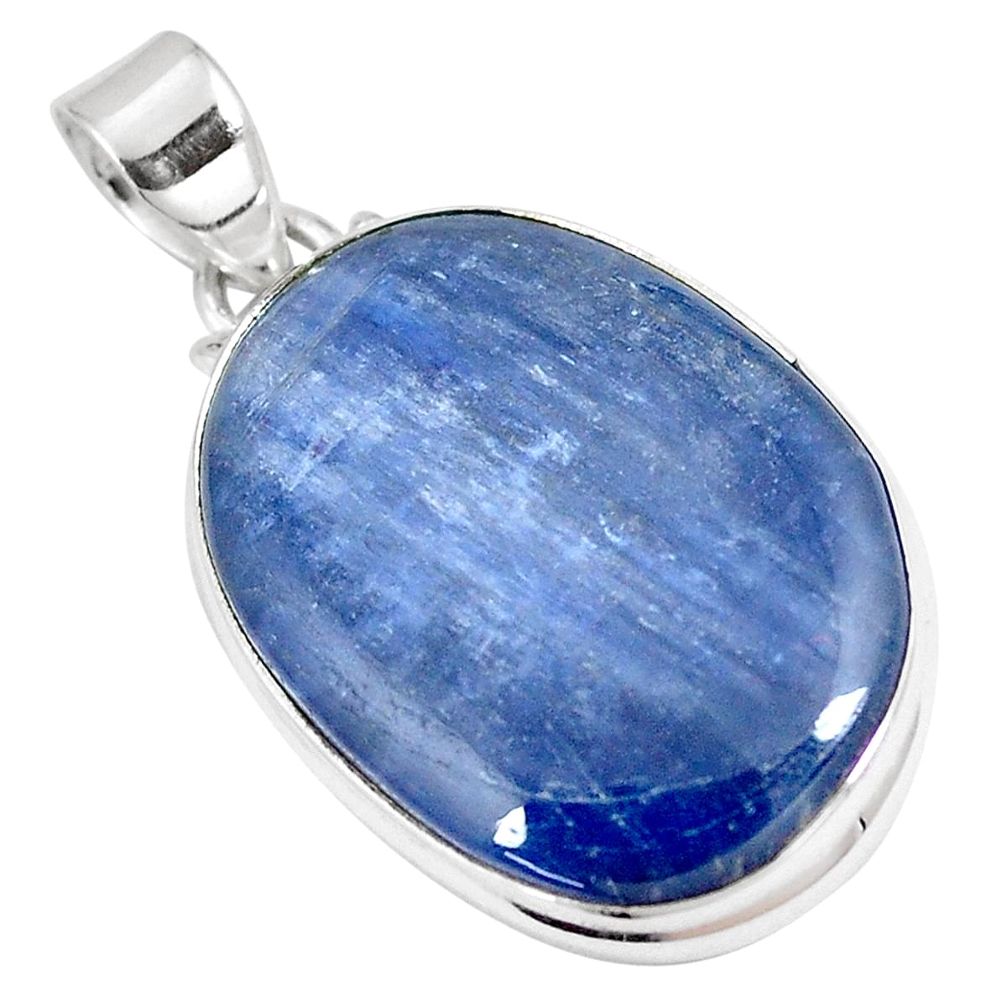 22.44cts natural blue kyanite 925 sterling silver pendant jewelry p8591