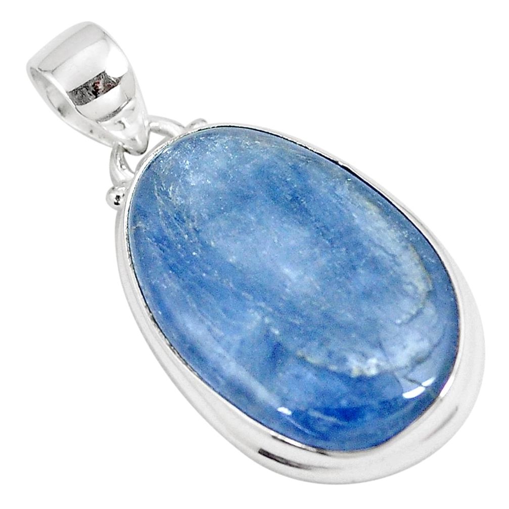 20.62cts natural blue kyanite 925 sterling silver pendant jewelry p8596