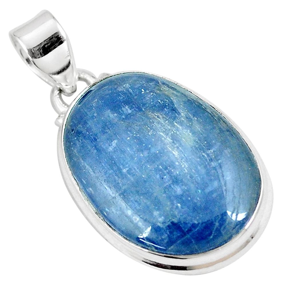 19.07cts natural blue kyanite 925 sterling silver pendant jewelry p8597
