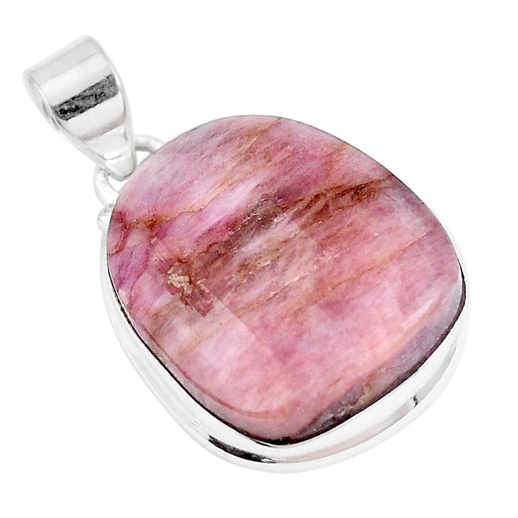 23.46cts natural pink tourmaline 925 sterling silver pendant jewelry p8602