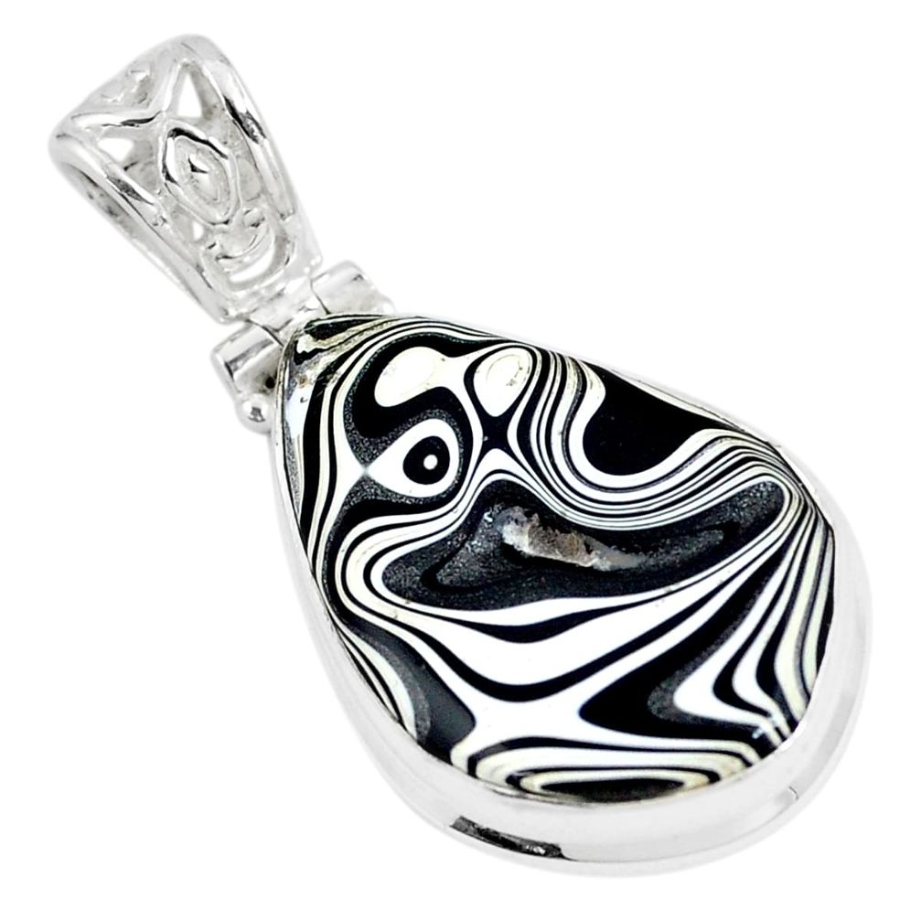 925 sterling silver 13.66cts fordite detroit agate fancy pendant jewelry p8630