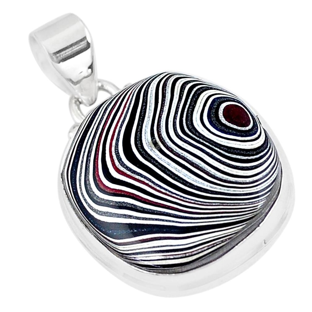 925 sterling silver 11.26cts fordite detroit agate fancy pendant jewelry p8635