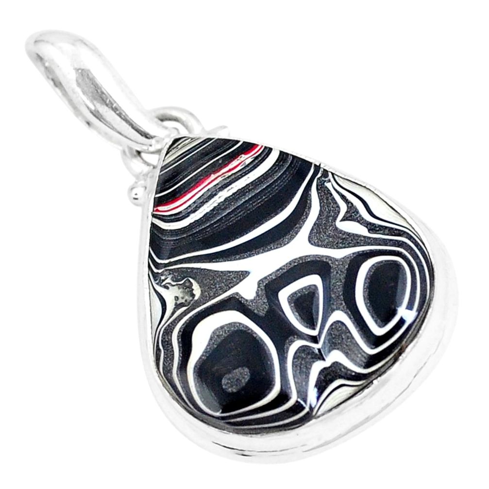 925 sterling silver 10.22cts fordite detroit agate fancy pendant jewelry p8640