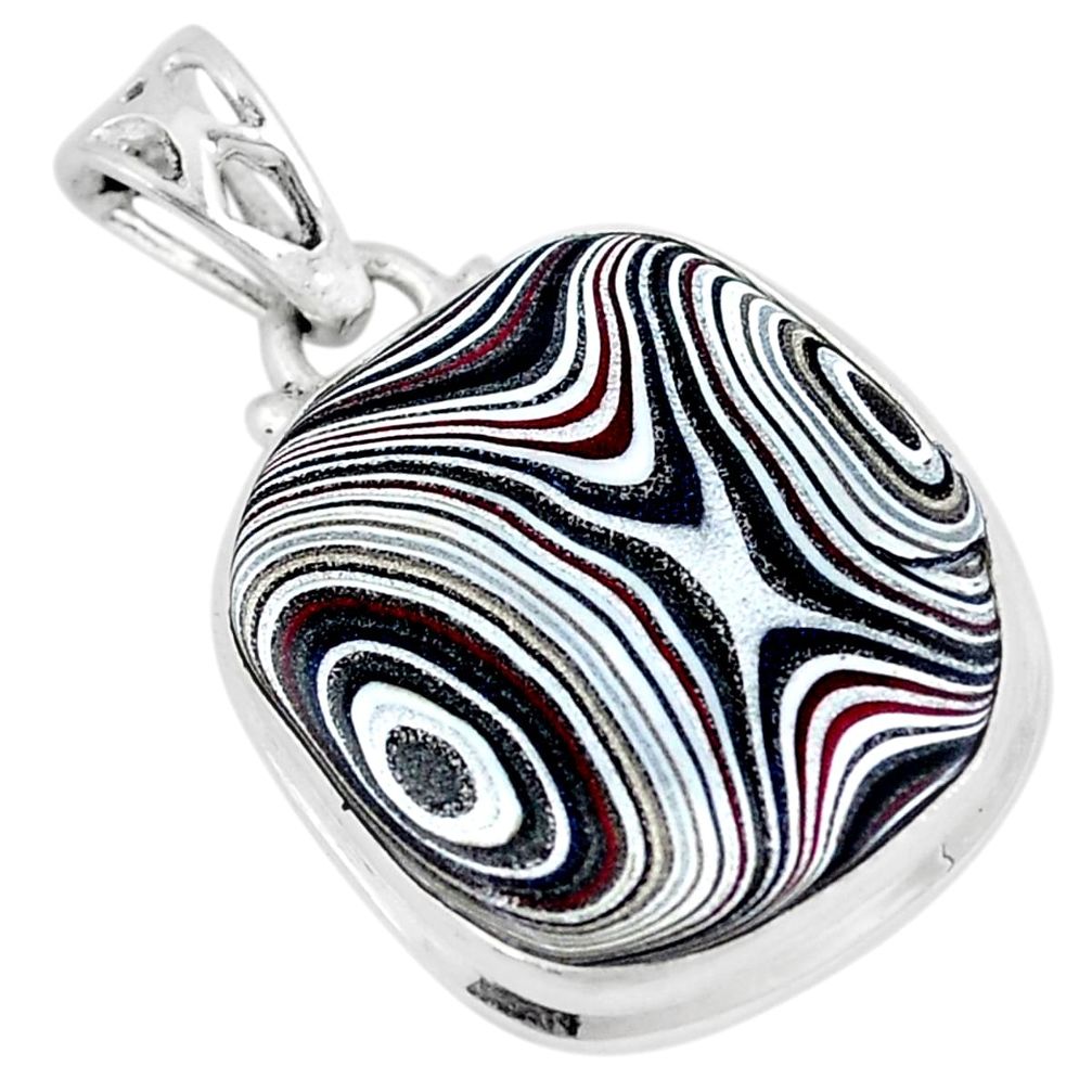 925 sterling silver 10.22cts fordite detroit agate fancy shape pendant p8647