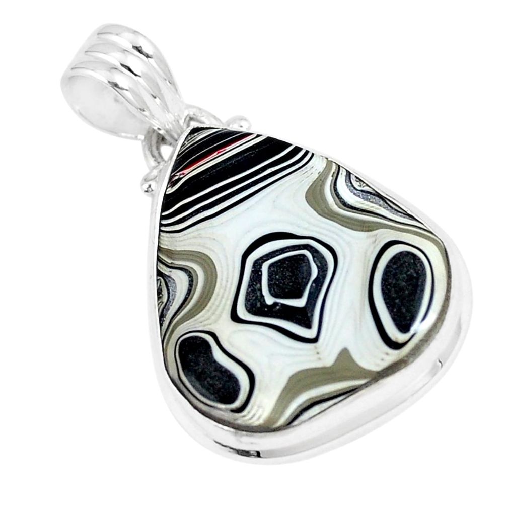 925 sterling silver 11.26cts fordite detroit agate fancy pendant jewelry p8652