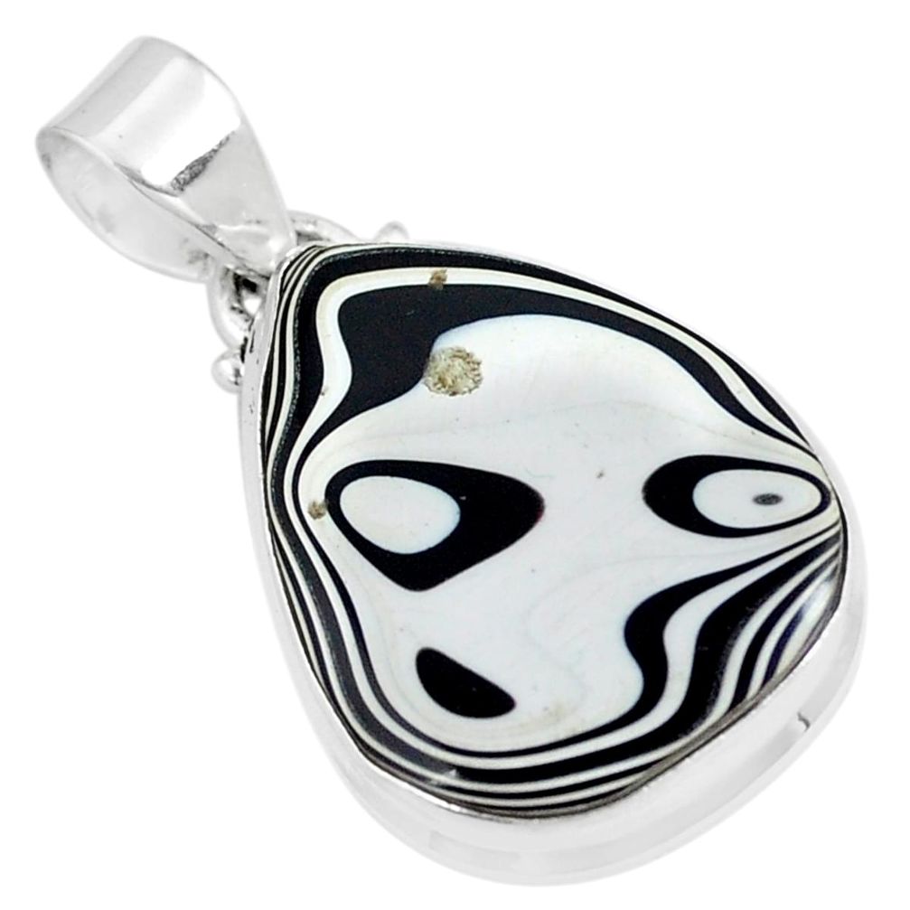 925 sterling silver 11.73cts fordite detroit agate fancy pendant jewelry p8656