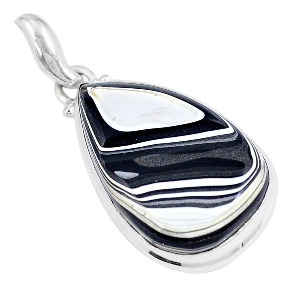 13.56cts fordite detroit agate 925 sterling silver pendant jewelry p8660