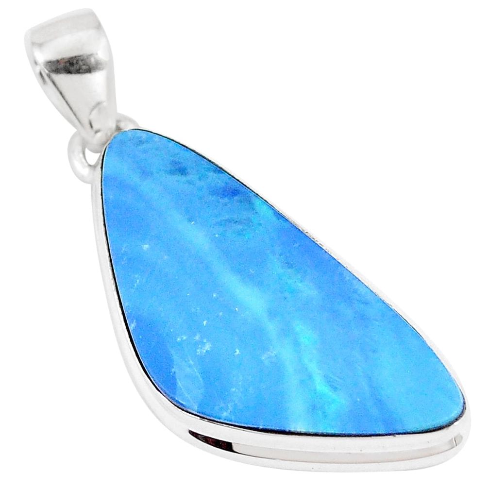 11.74cts natural blue doublet opal australian fancy 925 silver pendant p8741