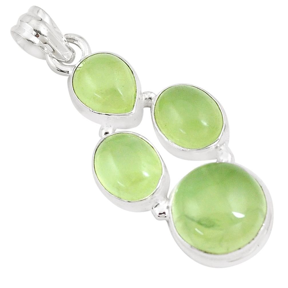 20.07cts natural green prehnite 925 sterling silver pendant jewelry p9342