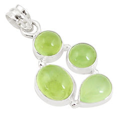 925 sterling silver 16.54cts natural green prehnite oval pendant jewelry p9364