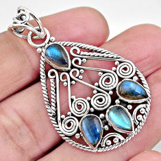 7.78cts natural blue labradorite 925 sterling silver pendant jewelry p93783