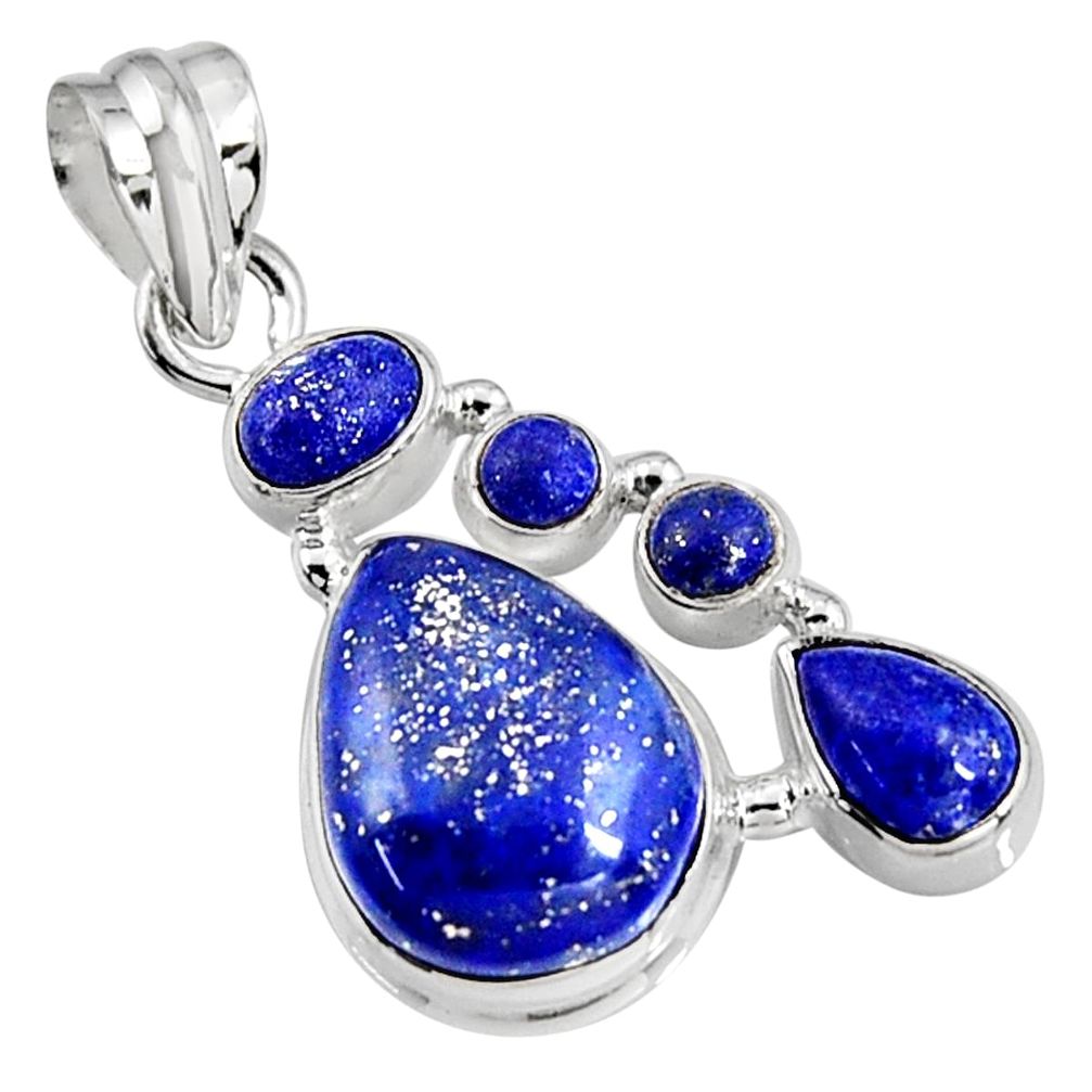 15.76cts natural blue lapis lazuli 925 sterling silver pendant jewelry p94088