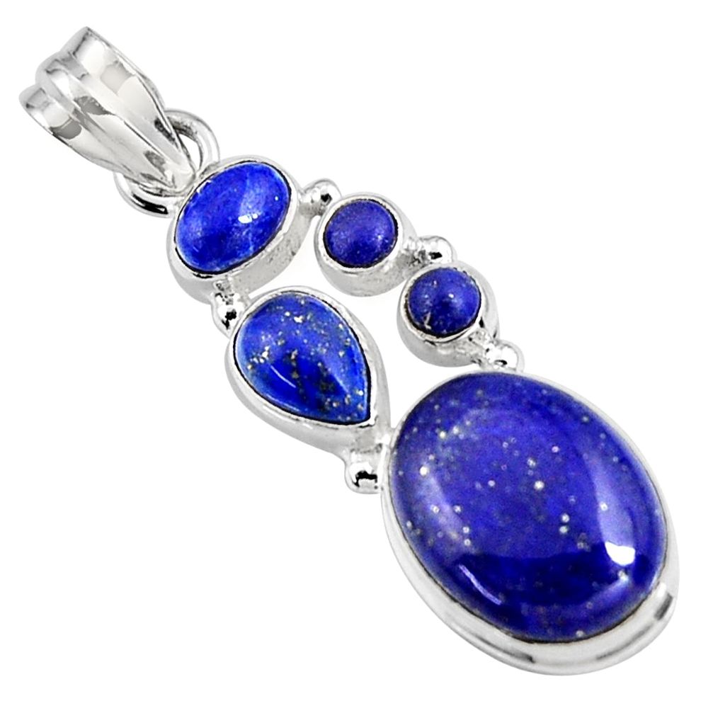 15.64cts natural blue lapis lazuli 925 sterling silver pendant jewelry p94089