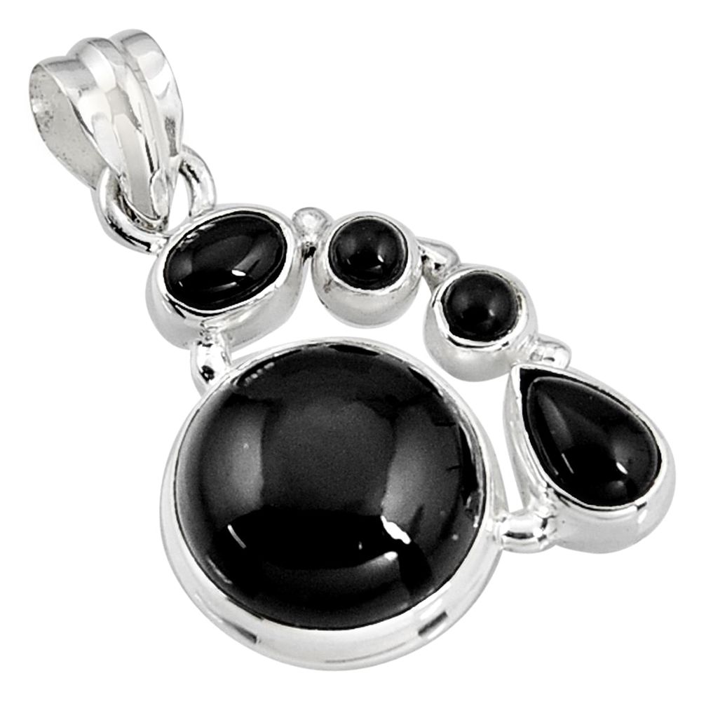 15.66cts natural black onyx 925 sterling silver pendant jewelry p94102