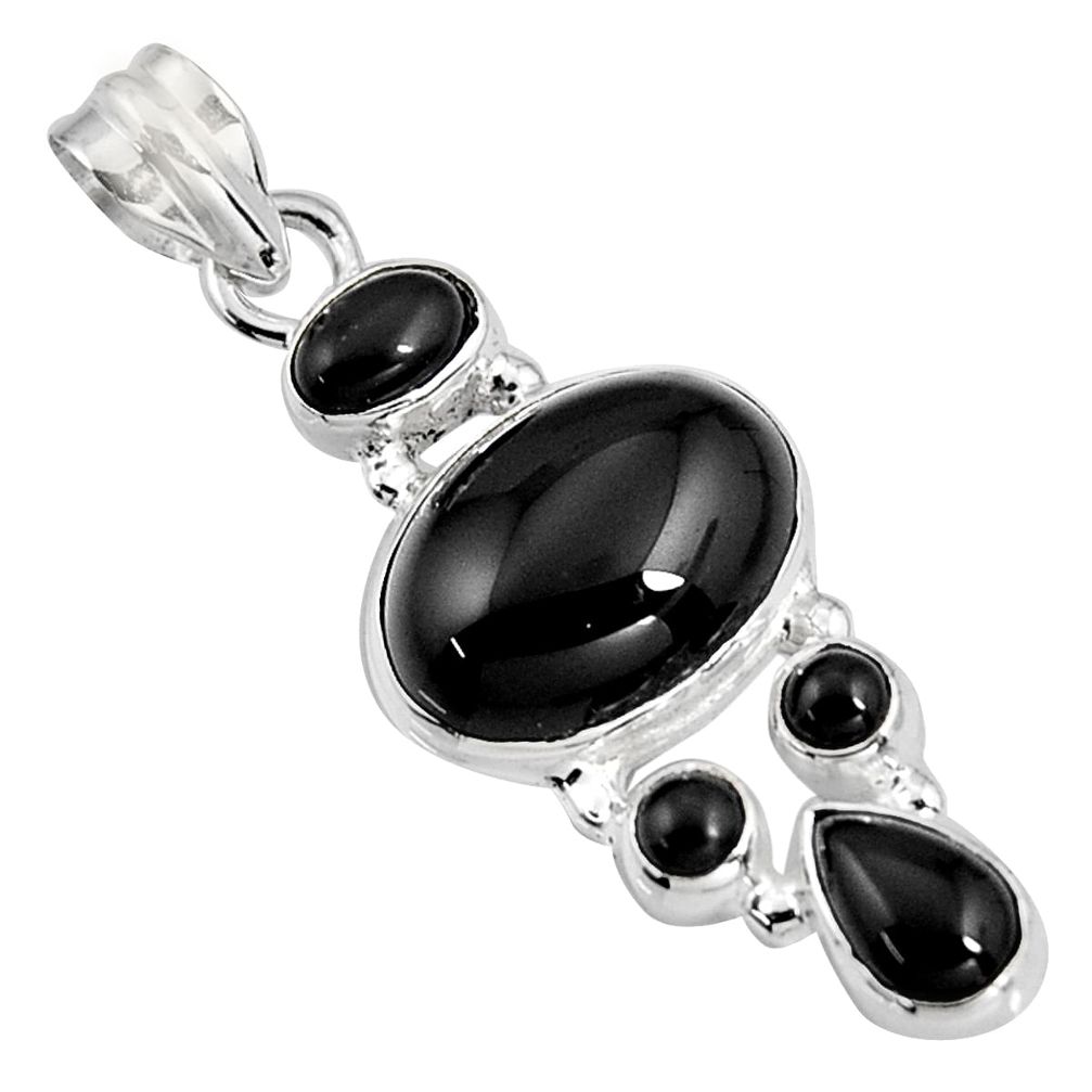 14.88cts natural black onyx oval 925 sterling silver pendant jewelry p94108