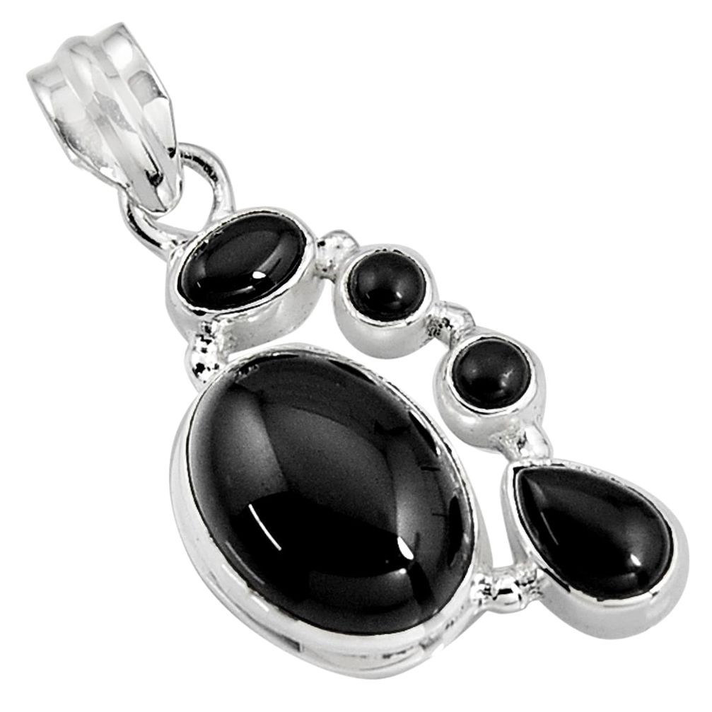 925 sterling silver 14.84cts natural black onyx pendant jewelry p94110