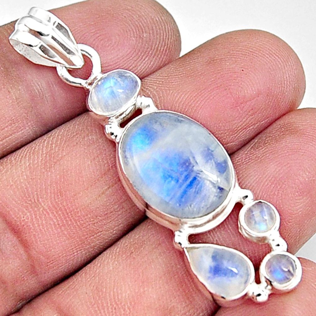 14.26cts natural rainbow moonstone 925 sterling silver pendant jewelry p94137