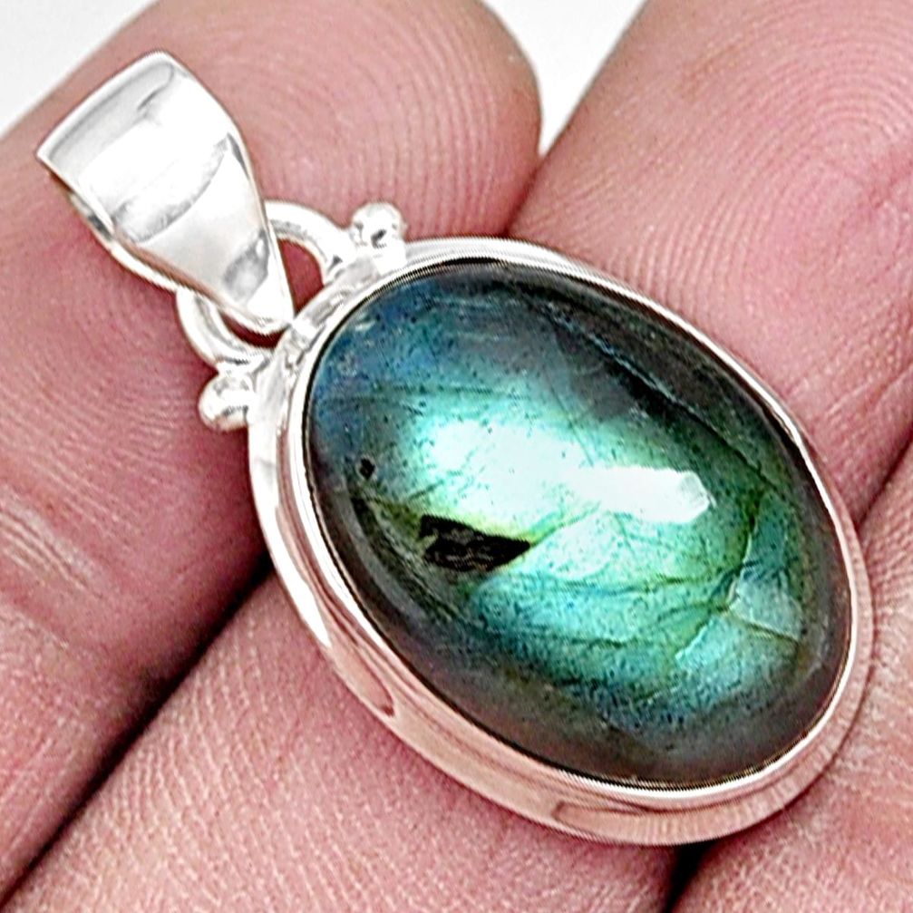 13.70cts natural blue labradorite 925 sterling silver pendant jewelry p94295